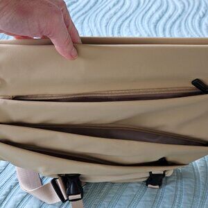 Nude organizer sling bag faux leather